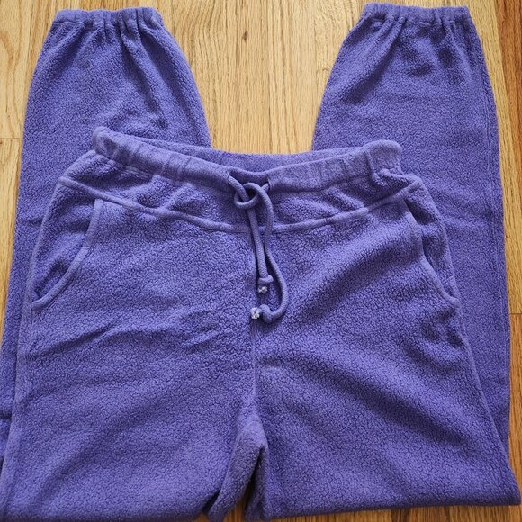 Sundry Terry Purple Drawstring Joggers Women's Size 1(SM) - Picture 2 of 5